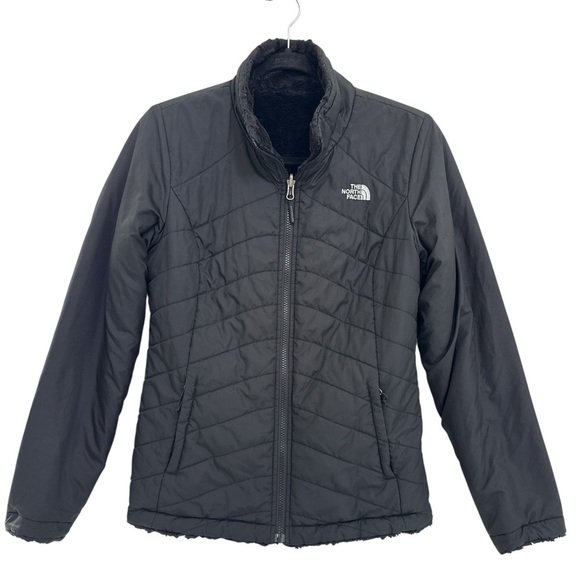 The North Face Mossbud Swirl Reversible Jacket Black Women's Size Small - Picture 1 of 10